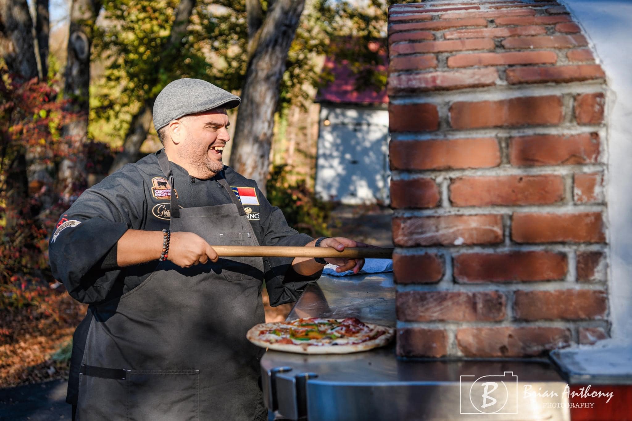 Chef Dave preparing wood-fired food