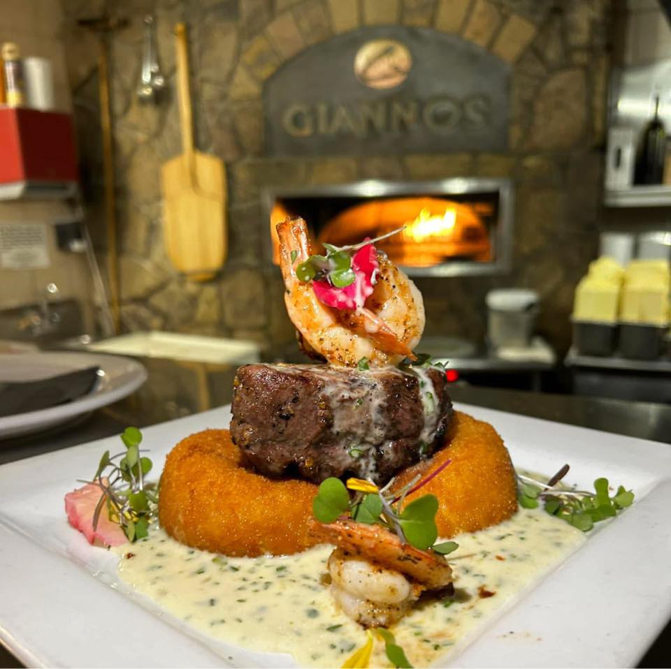 Wood-fired shrimp dish